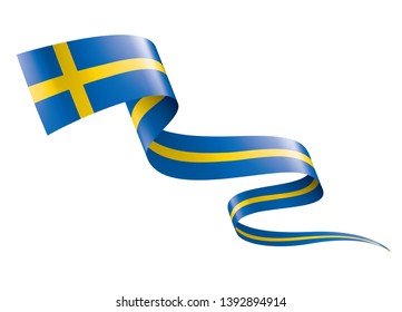 Sweden flag, vector illustration on a white background
