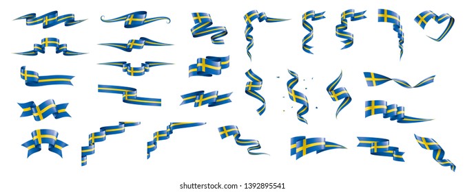 Sweden flag, vector illustration on a white background