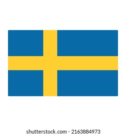 Sweden Flag vector on white background. original and simple Sweden flag isolated vector in official colors and Proportion Correctly
