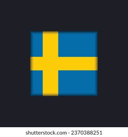 Sweden Flag Vector Square Icon - Illustration, Flag of Sweden.