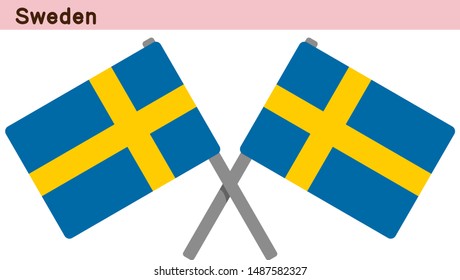 Sweden Flags Isolated on white Background. vector illustration.