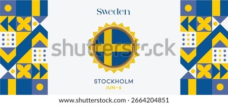 
Sweden gold with geometric Pattern