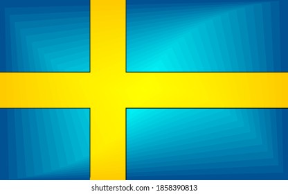Sweden Gradient Flag - Illustration, 
Three dimensional flag of Sweden