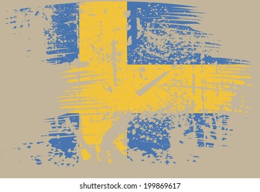 Sweden grunge flag