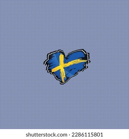 Sweden grunge flag heart for your design
