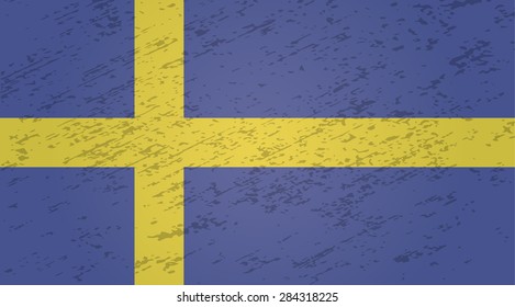 Sweden grunge style flag. Vector EPS10
