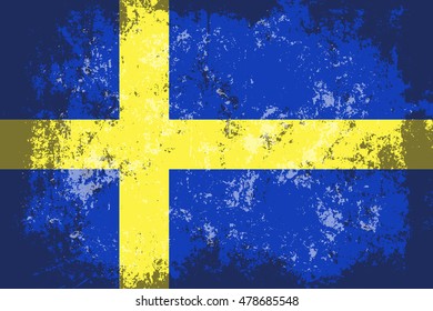Sweden grunge,scratch,old style flag