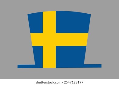 Schweden Hut mit Flagge, Schweden Flagge Vektorgrafik, Schweden Landesflagge ist ein Symbol der Freiheit, Nationale Schweden Flagge, Vektorgrafik
