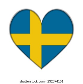 Sweden heart flag vector illustration