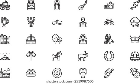 Sweden icons High-Quality Vector Icons Collection with Editable Stroke. Ideal for Professional and Creative Projects.