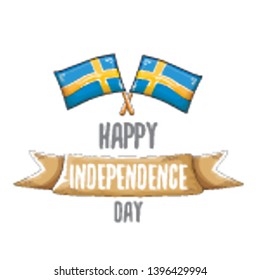 sweden indepedence day celebration banner or poster with greeting text and swedish flag. vector swedish national day greeting card.