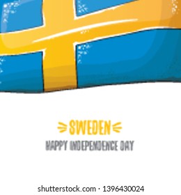 sweden indepedence day celebration banner or poster with greeting text and swedish flag. vector swedish national day greeting card.