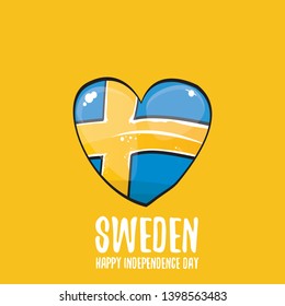 sweden indepedence day celebration banner or poster with greeting text and swedish flag. vector swedish national day greeting card.