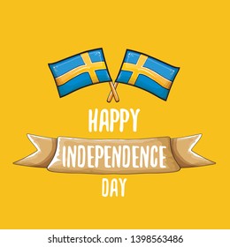 sweden indepedence day celebration banner or poster with greeting text and swedish flag. vector swedish national day greeting card.