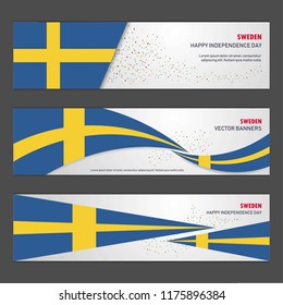 Sweden independence day abstract background design banner and flyer, postcard, landscape, celebration vector illustration