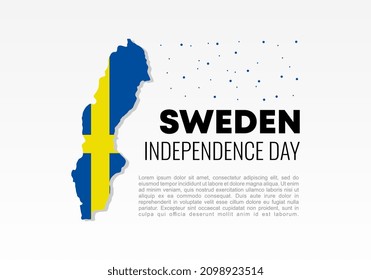 Sweden Independence day background banner poster for national celebration on June 6.