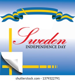 sweden independence day logo design vector