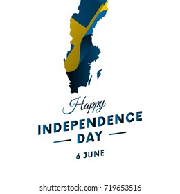 Sweden Independence day. Sweden map. Vector illustration.