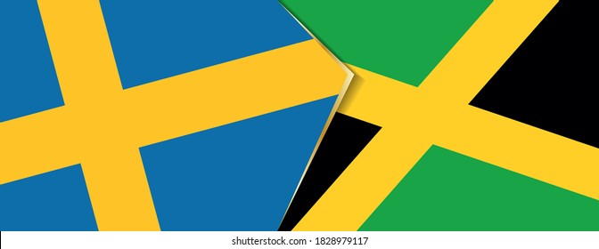 Banderas de Suecia y Jamaica, dos banderas vectoriales símbolo de relación o confrontación.