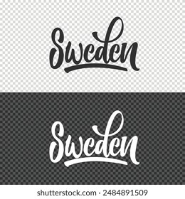 sweden lettering clipart element design