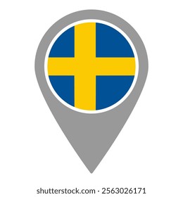Sweden Location Pin Icon Vector Illustration