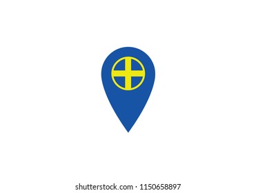 Sweden location pin navigation map label
