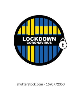  Sweden lockdown preventing coronavirus spread or outbreak, Lockdown Design Vector, Lockdown Coronavirus design Vector,Covid 19 Lockdown, 