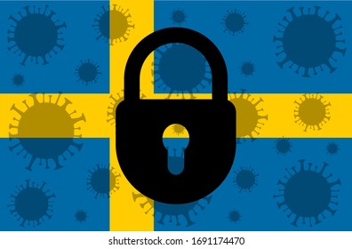 Sweden lockdown stopping 2019-ncov epidemic or outbreak. Prohibited from leaving the Sweden country. Coronavirus outbreak.