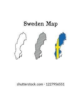 Sweden Map. 3 map styles.