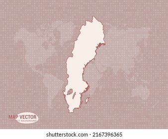 Sweden map of abstract modern vector design illustration.