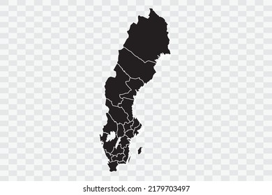 Sweden Map black Color on White Backgound quality files Png 