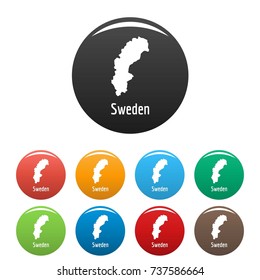 Sweden map in black set. Simple illustration of Sweden map vector isolated on white background
