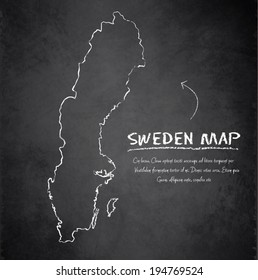 Sweden map blackboard chalkboard vector