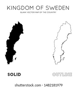 Sweden map. Blank vector map of the country. Borders of Sweden for your infographic. Vector illustration.