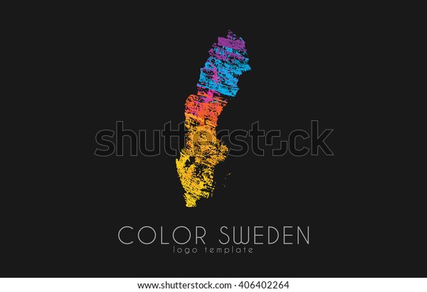 Sweden. Map of Sweden.
Color Sweden logo.