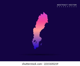 Sweden map of Colorful gradient style vector Illustration.