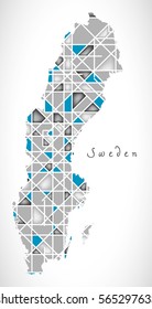 Sweden Map crystal diamond style artwork illustration