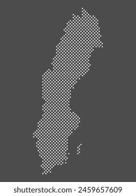 Sweden map dot on gray background.  Dotted map of Sweden for your design. Vector eps10.