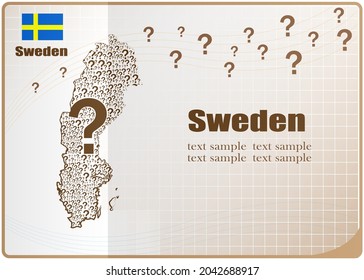 Sweden map flag made from question mark.