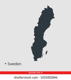 Sweden map flat icon, vector illustration on gray background