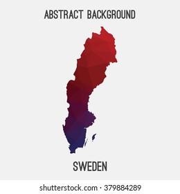 Sweden map in geometric polygonal style.Abstract tessellation,modern design background. Vector illustration EPS8