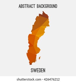 Sweden map in geometric polygonal style.Abstract tessellation,modern design background. Vector illustration EPS8