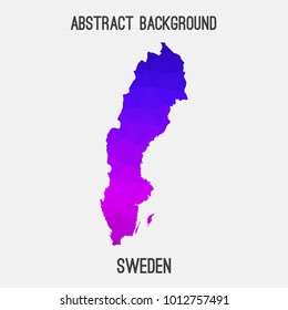 Sweden map in geometric polygonal,mosaic style.Abstract tessellation,modern design background,low poly. Vector illustration.