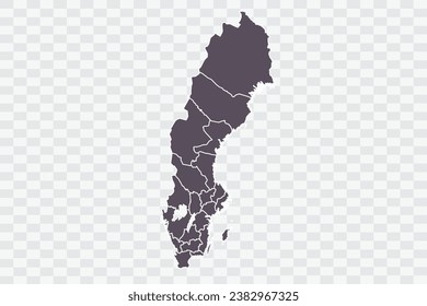 Sweden Map Graphite Color on White Background quality files Png