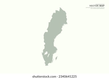 Mapa sueco del vector verde moderno.