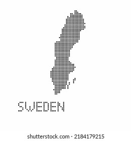 Sweden map with grunge texture in dot style. Abstract vector illustration of a country map with halftone effect for infographic. 