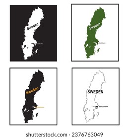 Schweden Karte Symbol Vektorgrafik-Design