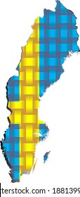 Mapa de Suecia - Ilustración, 
Mapa tridimensional de Suecia