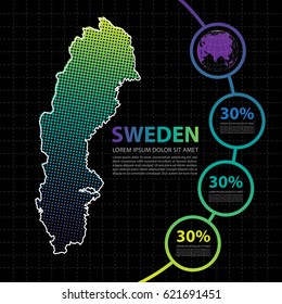 Sweden map infographic design template