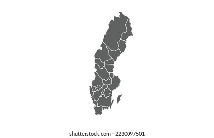 Sweden map isolated on white background.for annual infographics report website layout.